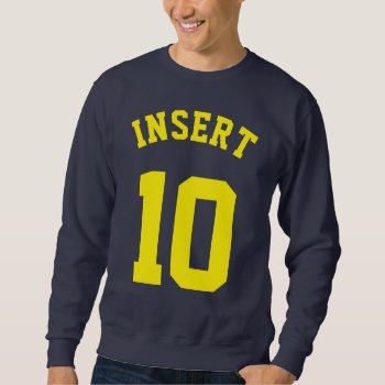 Navy & Yellow Adults | Sports Jersey Design Sweatshirt by Sports_Jersey_Design at Zazzle