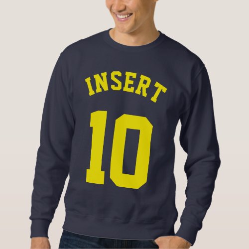 Navy  Yellow Adults  Sports Jersey Design Sweatshirt