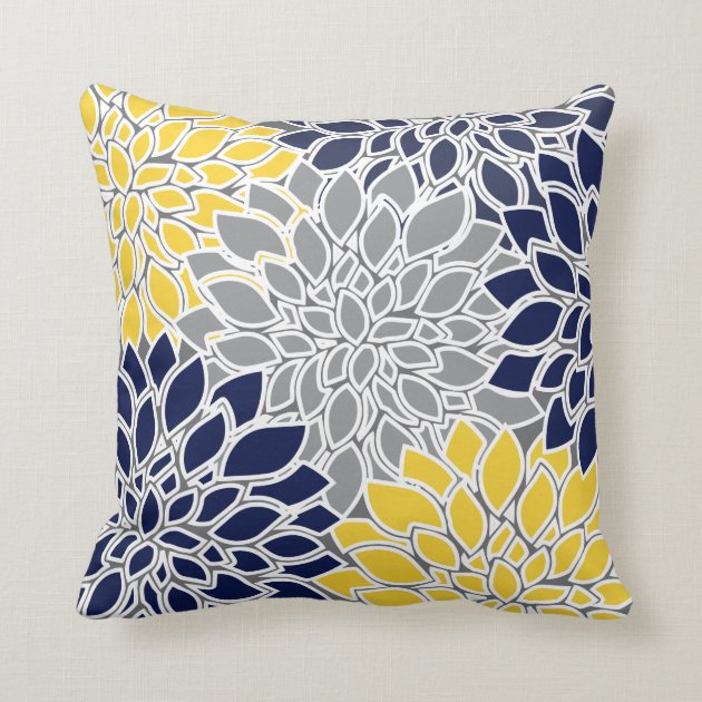 yellow blue throw pillows