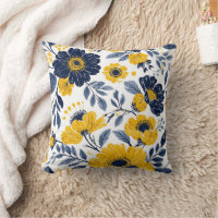 Navy, Yellow and Gray Floral