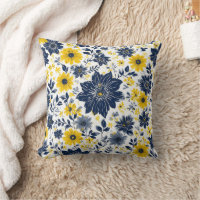 Navy, Yellow and Gray Floral