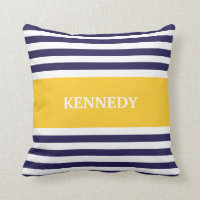 Navy Yellow Stripes Monogram