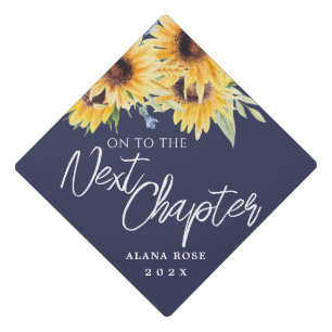 Navy + Yellow Sunflower Next Chapter Tassel Topper