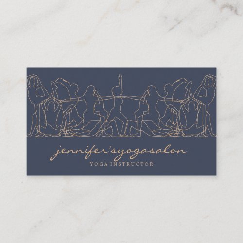 Navy Yoga Instructor namaste meditation trainer Business Card