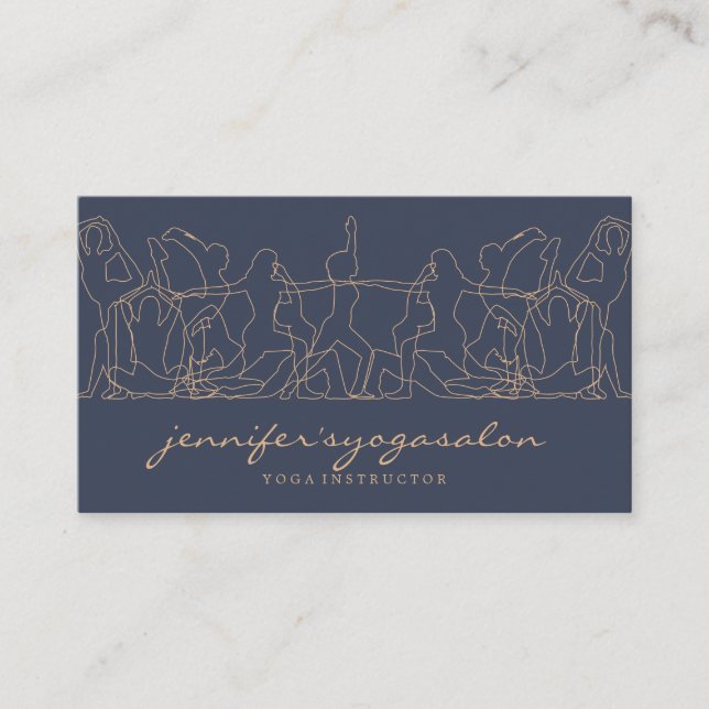 Navy Yoga Instructor namaste meditation trainer Business Card (Front)