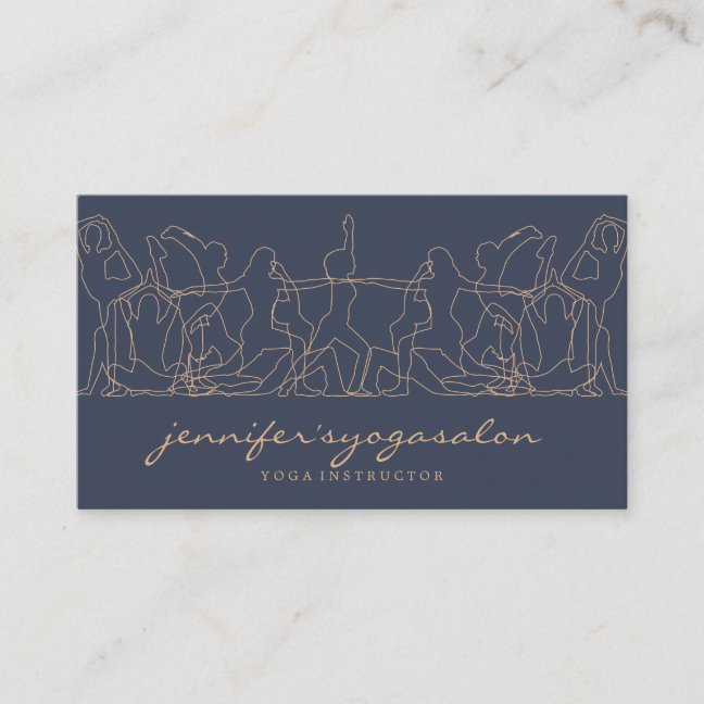 Navy Yoga Instructor namaste meditation trainer Business Card