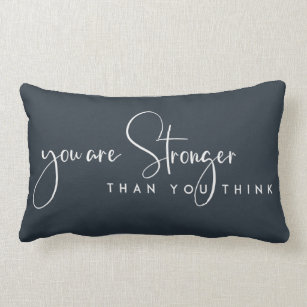NAVY YOU ARE STRONGER THAN YOU THINK MOTIVATIONAL LUMBAR PILLOW