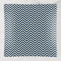 Navy Zig Zag Wave Pattern