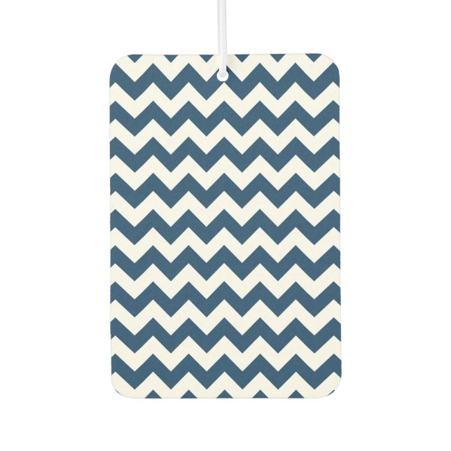 Navy Zigzag, Navy Chevron, Geometric Pattern Air Freshener (Front)