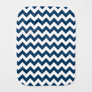 Navy Zigzag, Navy Chevron, Geometric Pattern Baby Burp Cloth
