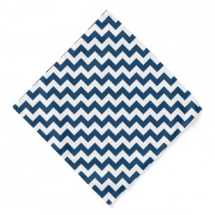 Navy Zigzag, Navy Chevron, Geometric Pattern Bandana
