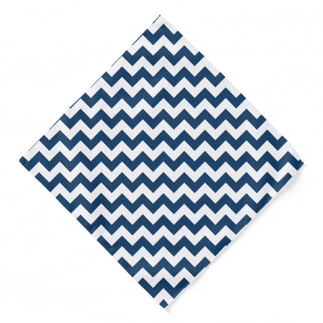 Navy Zigzag, Navy Chevron, Geometric Pattern Bandana (Front)