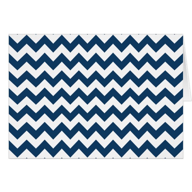 Navy Zigzag, Navy Chevron, Geometric Pattern Cards (Front Horizontal)