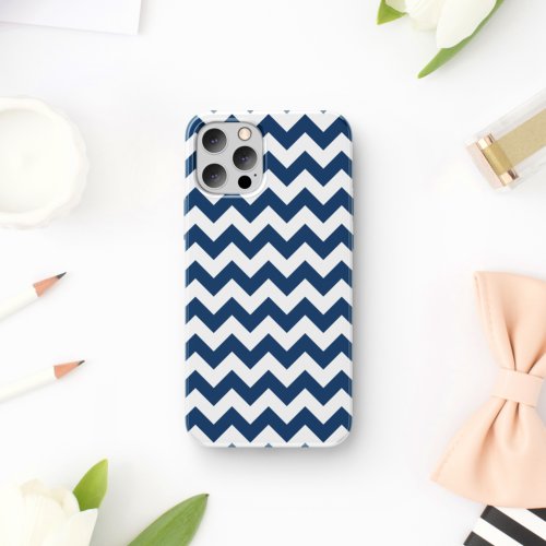 Navy Zigzag Navy Chevron Geometric Pattern iPhone 11 Case