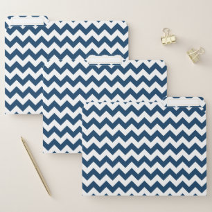 Navy Zigzag, Navy Chevron, Geometric Pattern File Folder