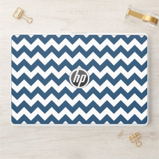 Navy Zigzag, Navy Chevron, Geometric Pattern HP Laptop Skin