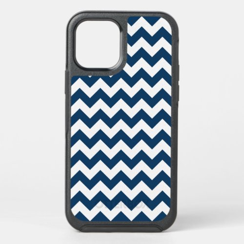 Navy Zigzag Navy Chevron Geometric Pattern OtterBox Symmetry iPhone 12 Case