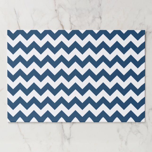 Navy Zigzag, Navy Chevron, Geometric Pattern Paper Pad (Front)