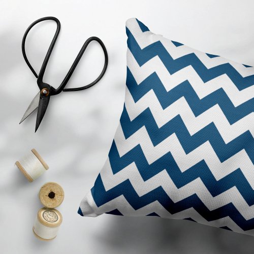 Navy Zigzag Navy Chevron Geometric Pattern Pet Bed