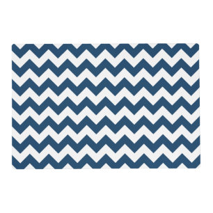 Navy Zigzag, Navy Chevron, Geometric Pattern Placemat