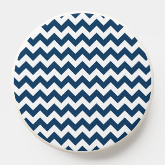 Navy Zigzag, Navy Chevron, Geometric Pattern PopSocket