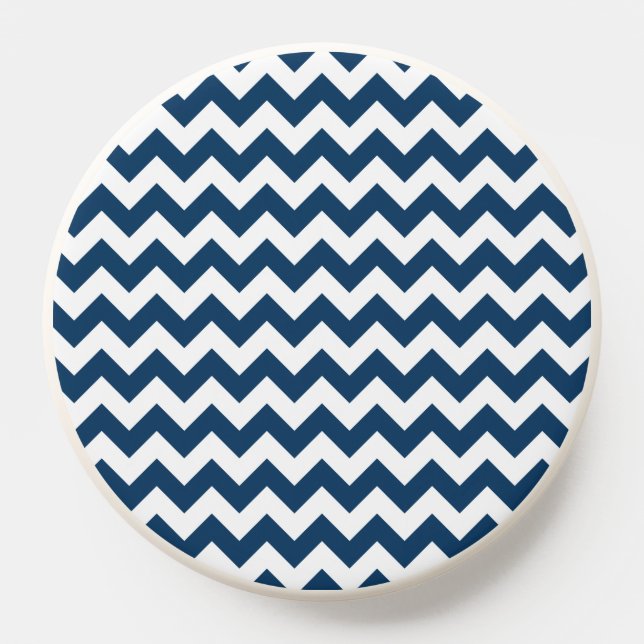 Navy Zigzag, Navy Chevron, Geometric Pattern PopSocket (Popsocket)