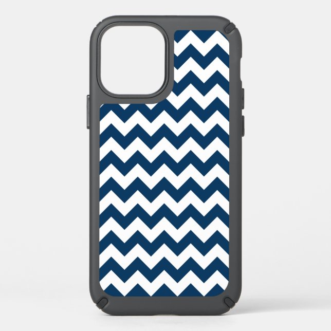 Navy Zigzag, Navy Chevron, Geometric Pattern Speck iPhone 12 Case (Front)