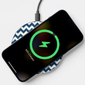 Navy Zigzag, Navy Chevron, Geometric Pattern Wireless Charger (Phone)