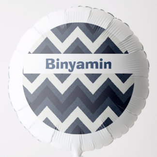 Navy zigzag upsherin balloon