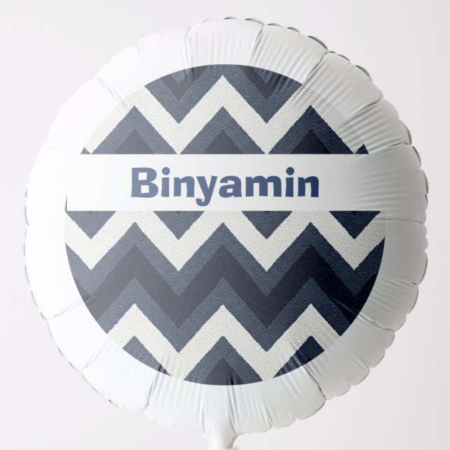 Navy zigzag upsherin balloon (Front)
