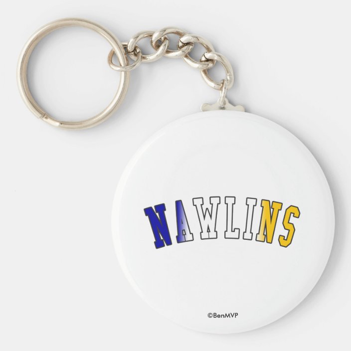 Nawlins in Louisiana State Flag Colors Keychain