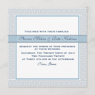 Naxos Blue Wedding Invitation