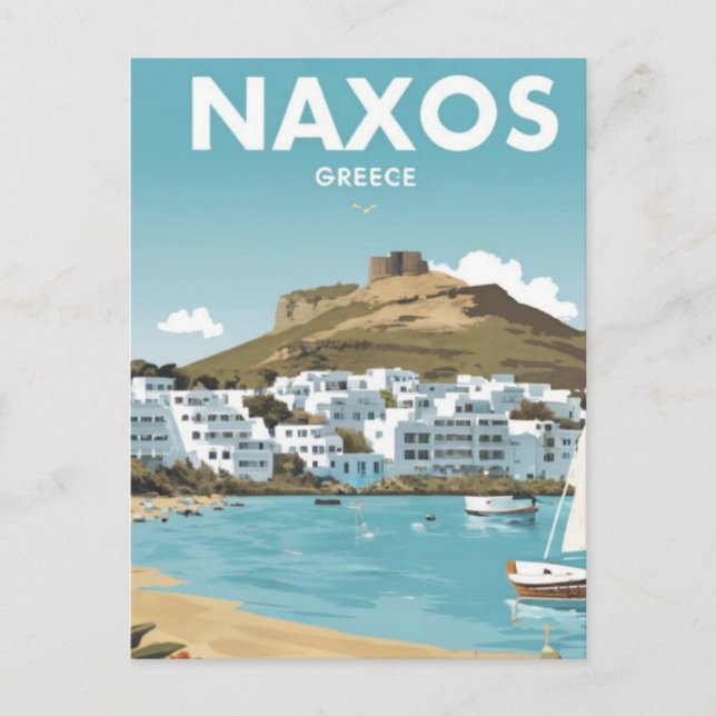 Naxos Greece  Beach Travel Postcard (Front)