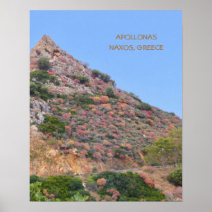 Naxos, Greece/ Colorful Vegetation On Mountainside Poster