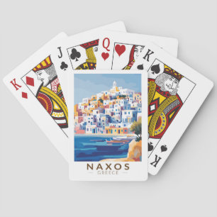Naxos Greece Illustration Travel Art Vintage Poker Cards