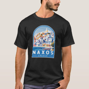 Naxos Greece Illustration Travel Art Vintage T-Shirt