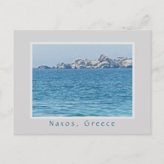NAXOS, GREECE/LINE OF BOULDERS IN SEA POSTCARD