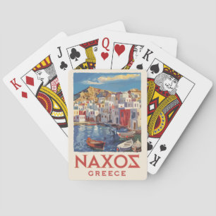 Naxos Greece Painterly Travel Art Vintage Poker Cards