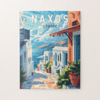 Naxos Greece Travel Art Vintage