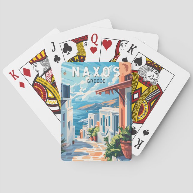 Naxos Greece Travel Art Vintage Poker Cards (Back)