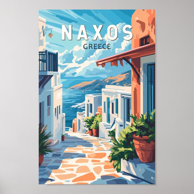 Naxos Greece Travel Art Vintage Poster (Front)