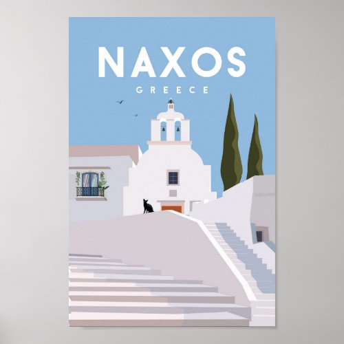 Naxos Greece Vintage travel poster 