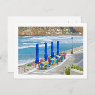NAXOS ISLAND, GREECE/COLORFUL BEACHSIDE T Postcard