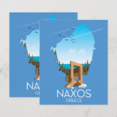 Naxos Map Greek travel poster. (Front/Back)
