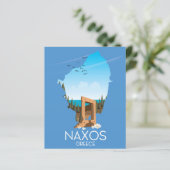 Naxos Map Greek travel poster. (Standing Front)