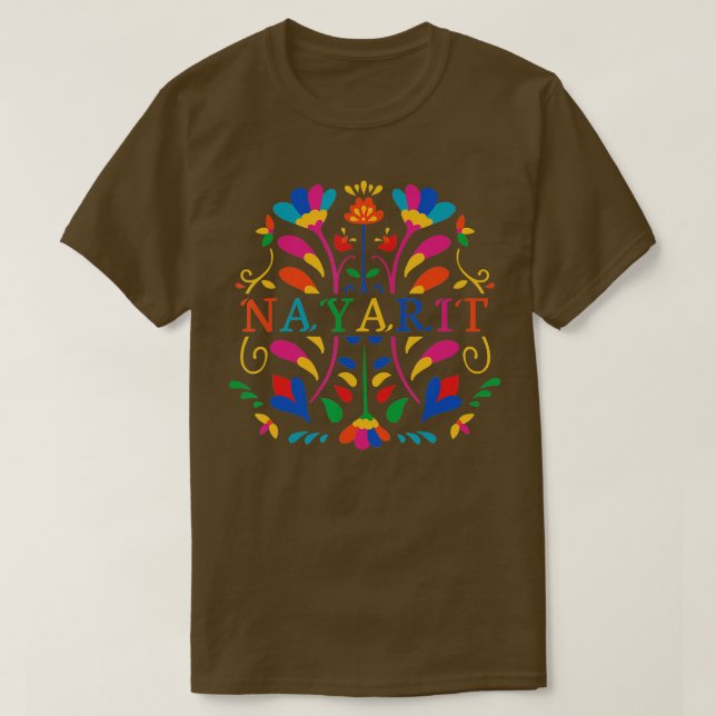 Nayarit Shirt Nayarit Flower Nayarit Otomi Mexico  (Design Front)