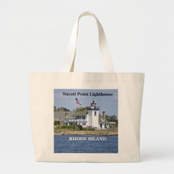Nayatt Point Lighthouse  Rhode Island Tote Bag by LighthouseGuy at Zazzle