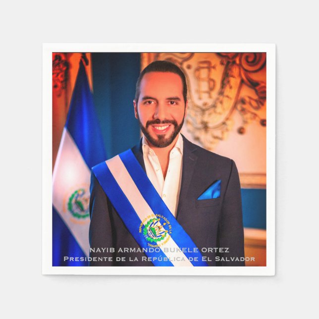 Nayib Bukele, President of El Salvadore Napkins (Front)