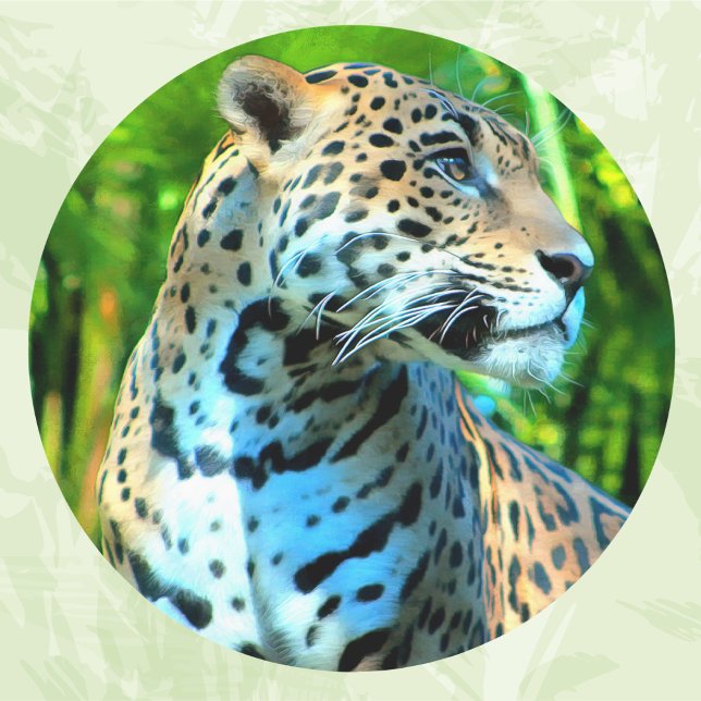 Nayla the Jaguar Classic Round Sticker (Creator Uploaded)