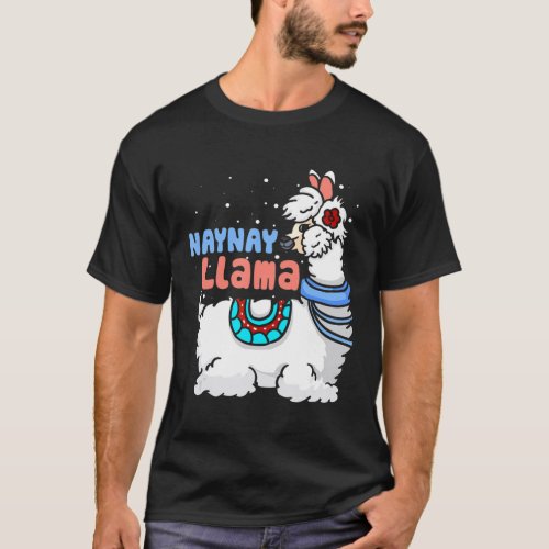 Naynay Llama Matching Family Christmas Pajamas T_Shirt